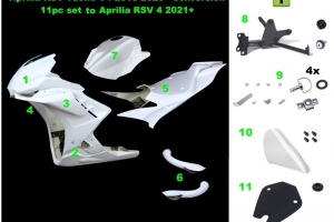 Aprilia RSV Tuono V4 2013-2020 konverze na Aprilia RSV 4 2021 - Kompletní sada racing 11 dílná 