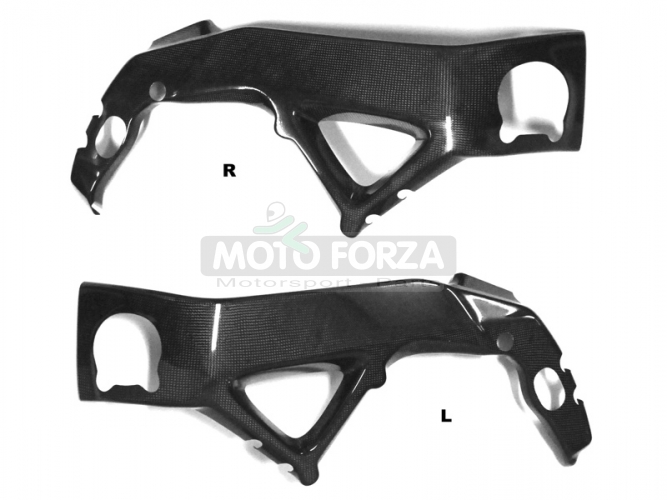 CARBON PLAIN LESKLÝ - Kryty rámu - pár - Aprilia RSV4/R/RR/RF Factory 2009-2020+ , Tuono V4 1000/1100 2011-2020