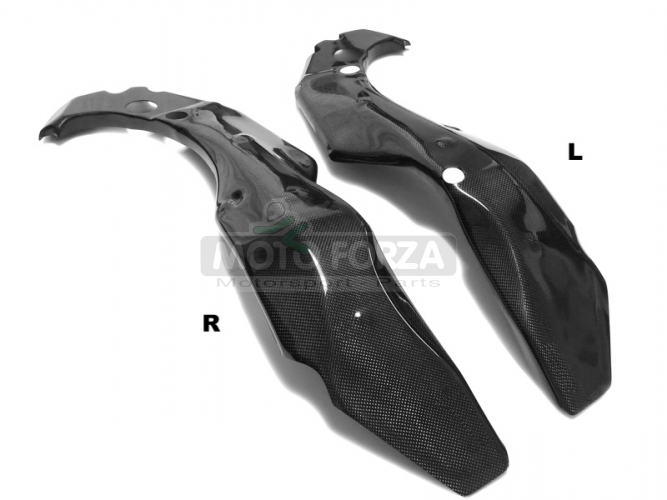 )Aprilia 250 RS SP 1993-2003 - Kryty rámu - Pár - CARBON PLAIN - lesklý