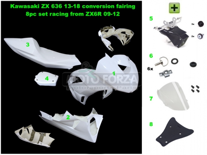 Kompletní sada 8-dílná Racing - CONVERSION SET ZX6R 2012