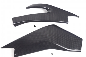 Yamaha YZF R6 2006-2016 - Kryty zadní vidlice - pár -  CARBON plain lesklý