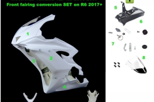 Přední kapotáž racing vč.instalace D ring šroubů  - Yamaha R6 06-07 Konverze na kapotu 2017+