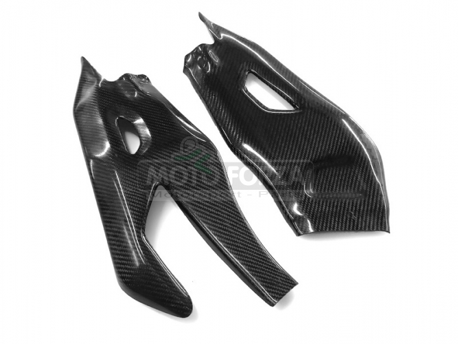 Yamaha YZF R1 2015-2019, 2020-2024 - Kryty zadní vidlice - pár - CARBON Twill lesklý