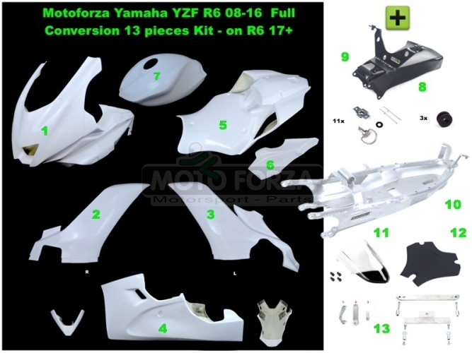 Kompletní sada 13-dílná Racing - FULL conversion kit for R6 2017+